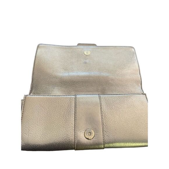 Michael Kors Sutton Gold Metallic Clutch - Picture 3 of 15